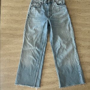 Zara Sky Blue Wide Leg Jeans